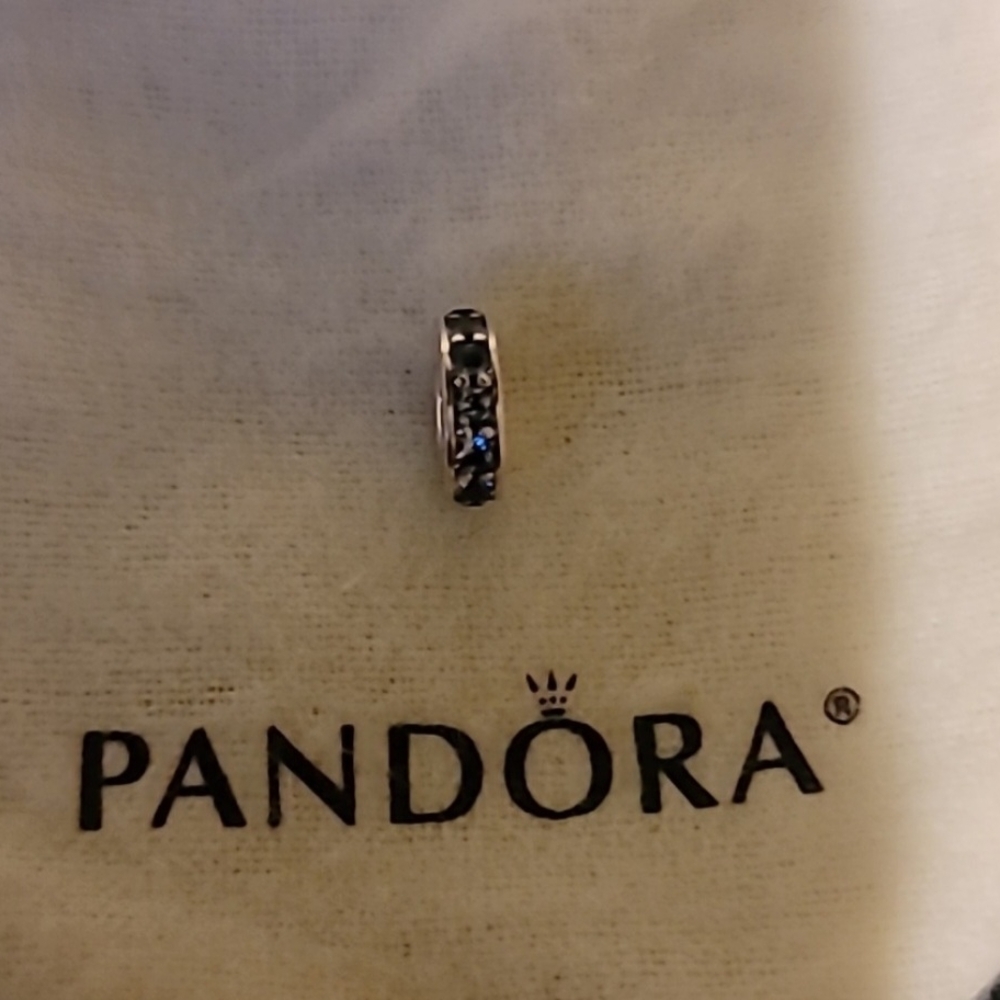 Pandora Silver Charm with Blue Accents
